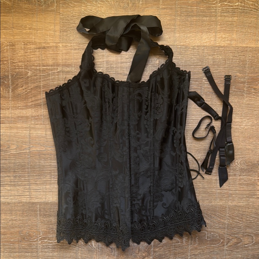 Fredericks Of Hollywood Black Bustier Bodysuit  Brand New Never Worn